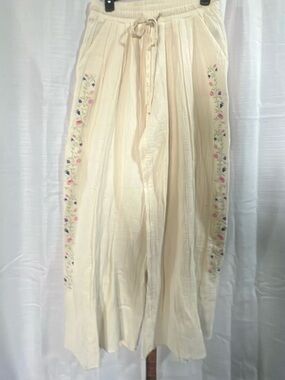POL Cream Tiered Boho Maxi Skirt with Drawstring